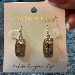 Periwinkle by Barlow Gold Earrings with Floral Design